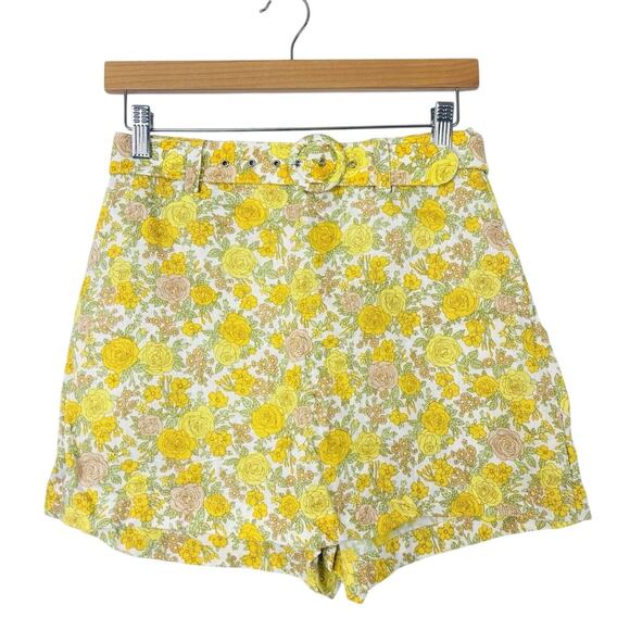 Faithful The Brand Celia Skort in Floral Yellow Print Skirt 4 - Picture 1 of 4